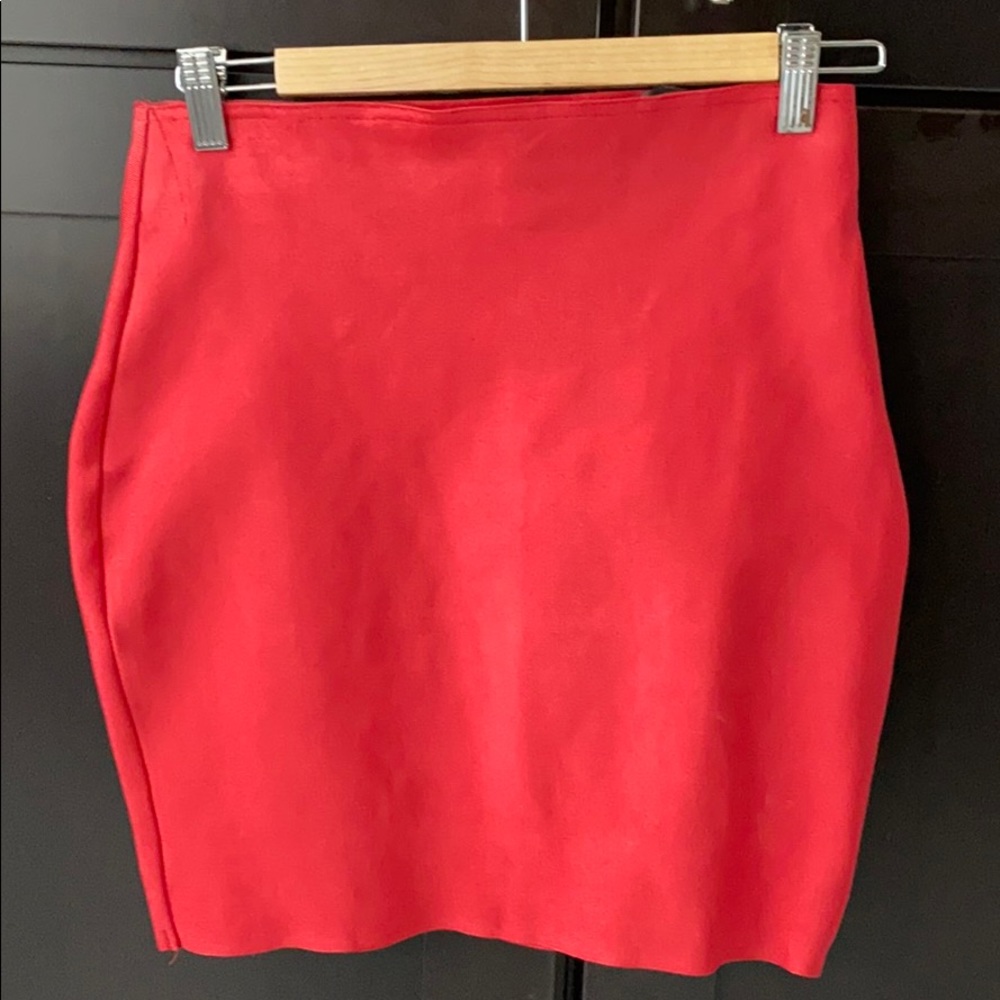 Red short mini skirt